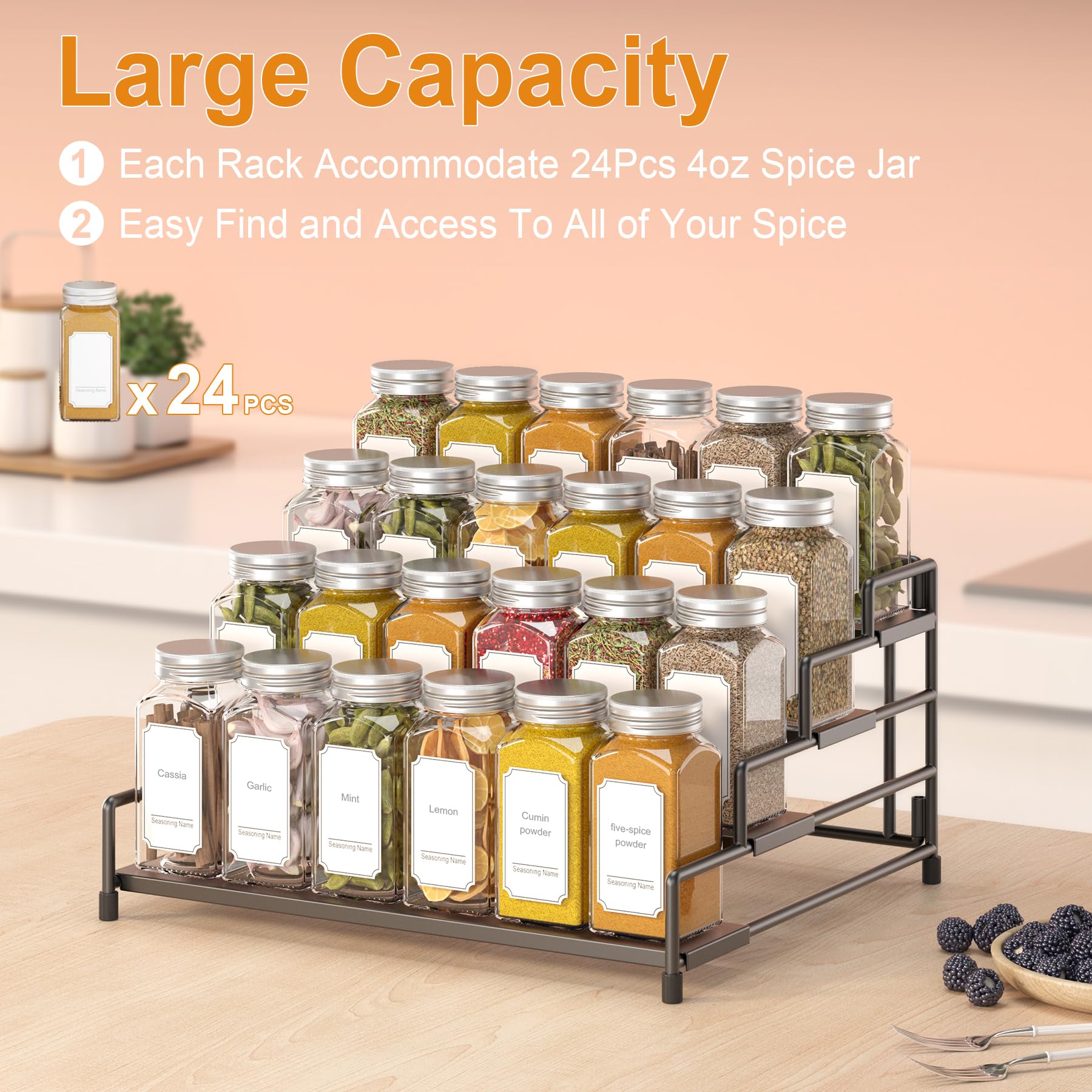 RUILALIFE countertop use with jars neatly organized