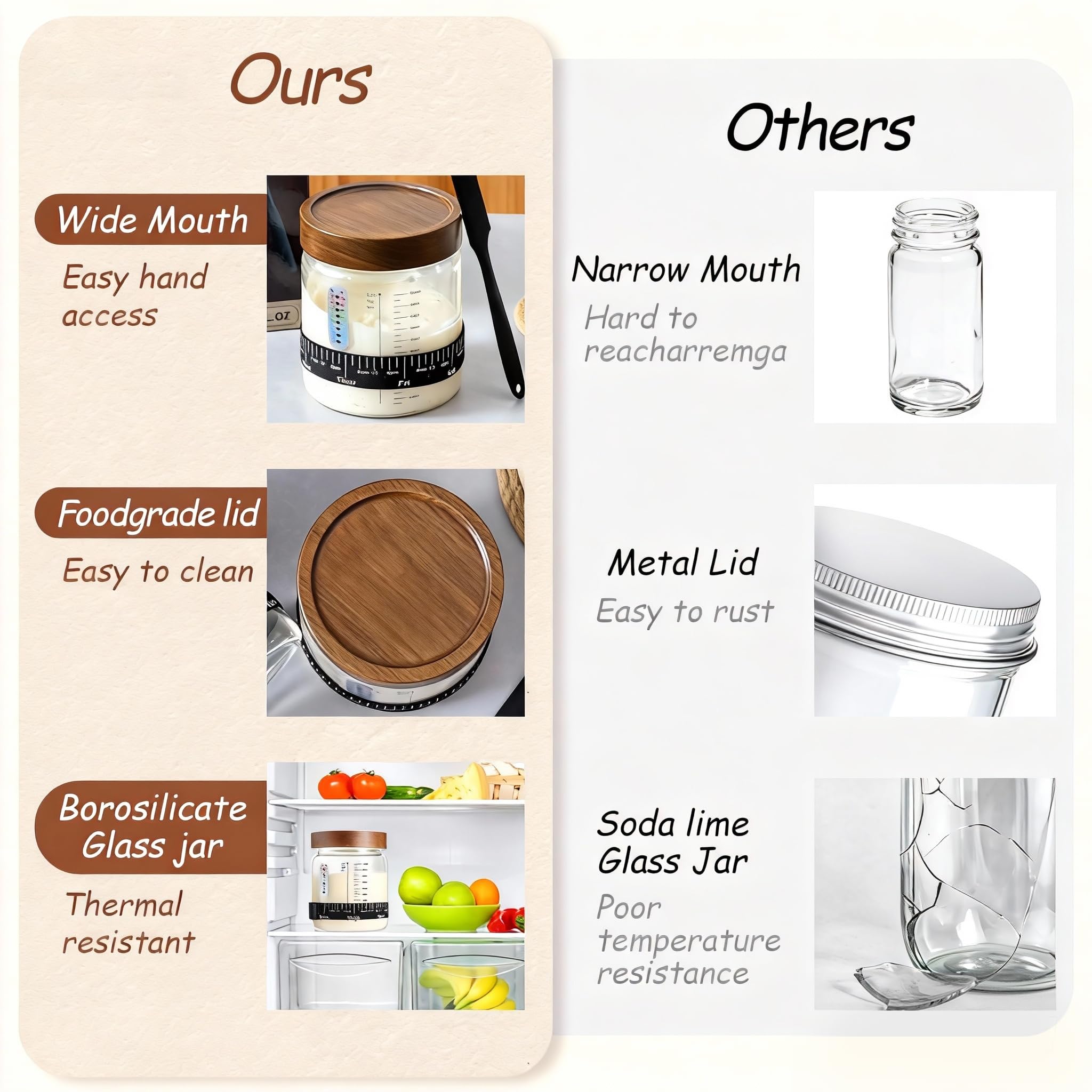RuileMei borosilicate glass jar resists thermal shock for steady fermentation