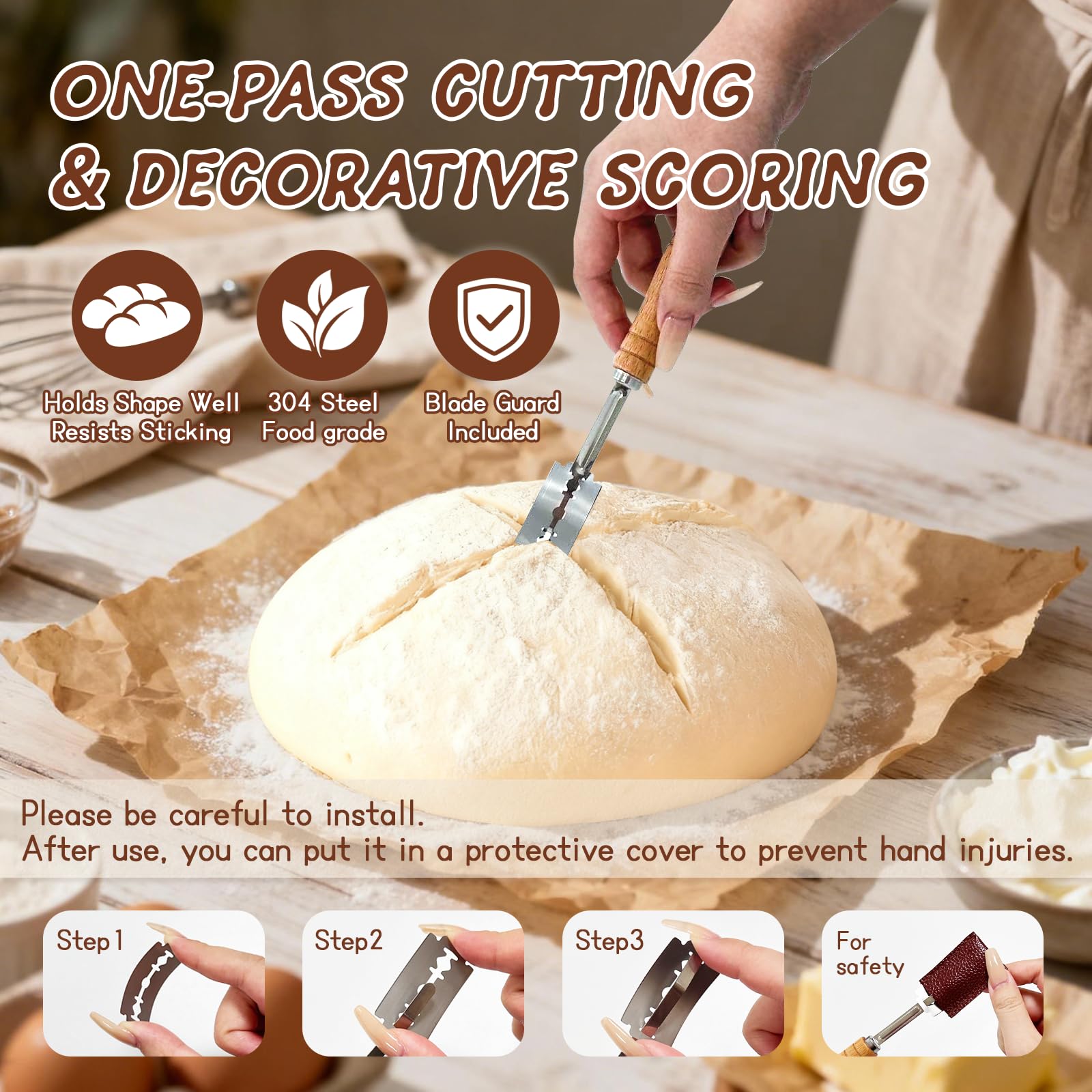 RuileMei silicone scraper ideal for handling dough without sticking