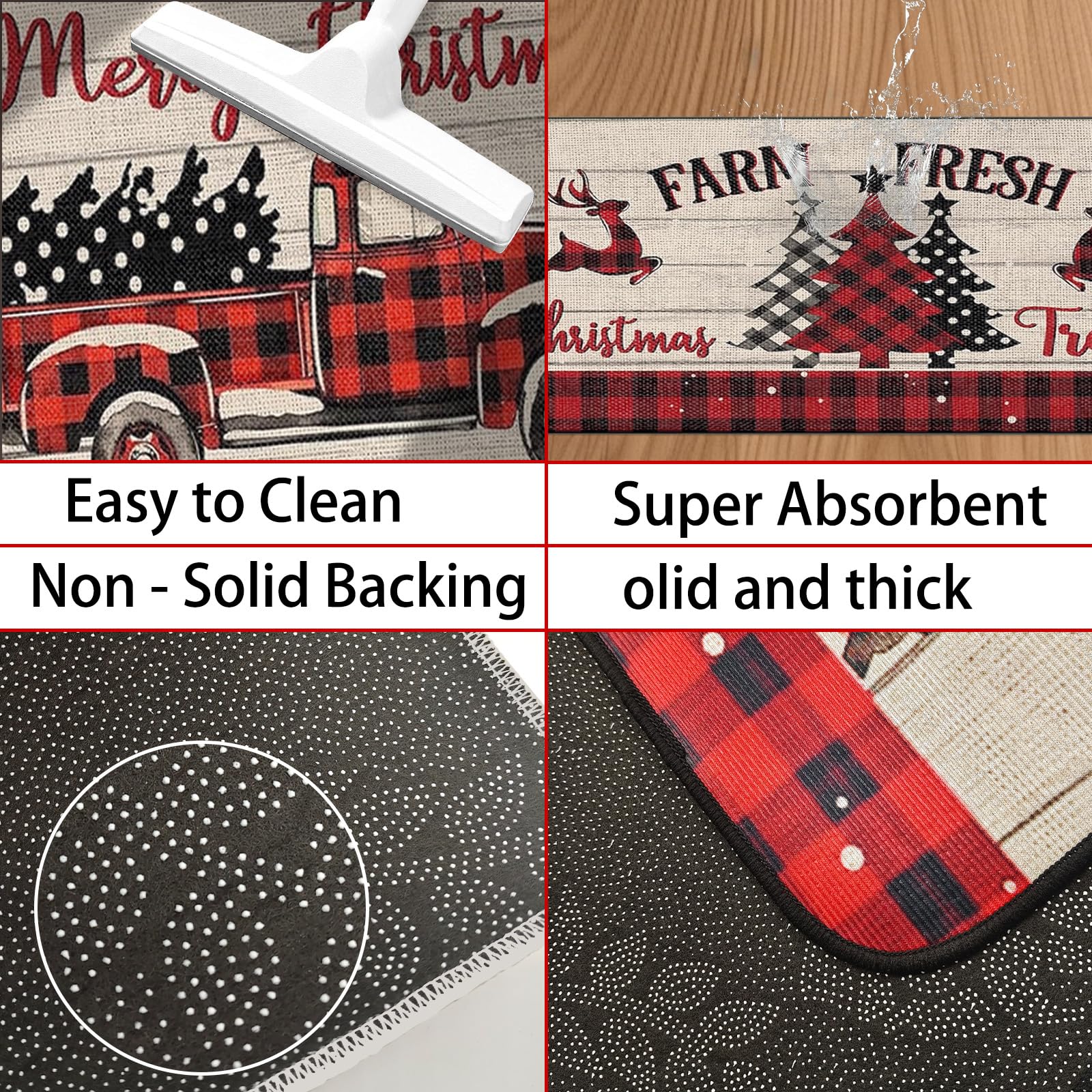 RUIZHUO Christmas kitchen rugs runner laid along counter for easy hallway coverage.