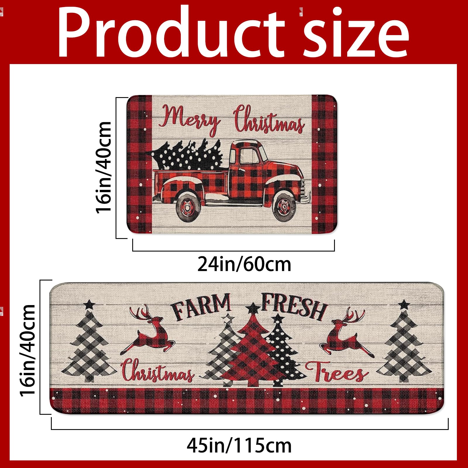 RUIZHUO Christmas kitchen rugs at sink area providing non-slip stability while cooking.