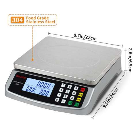RUJIXU Food Scale LCD display clearly readable from any angle