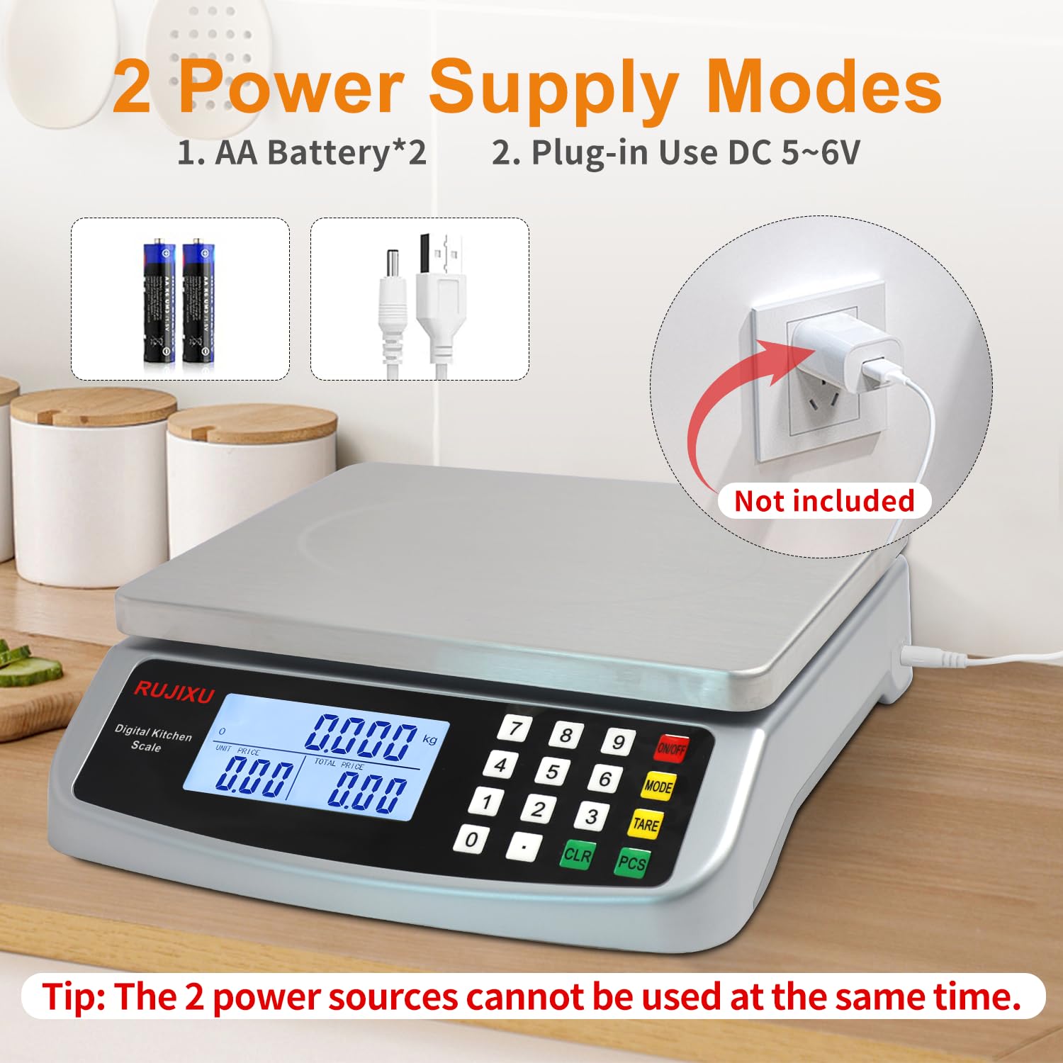 RUJIXU Food Scale price computing function for quick item totals