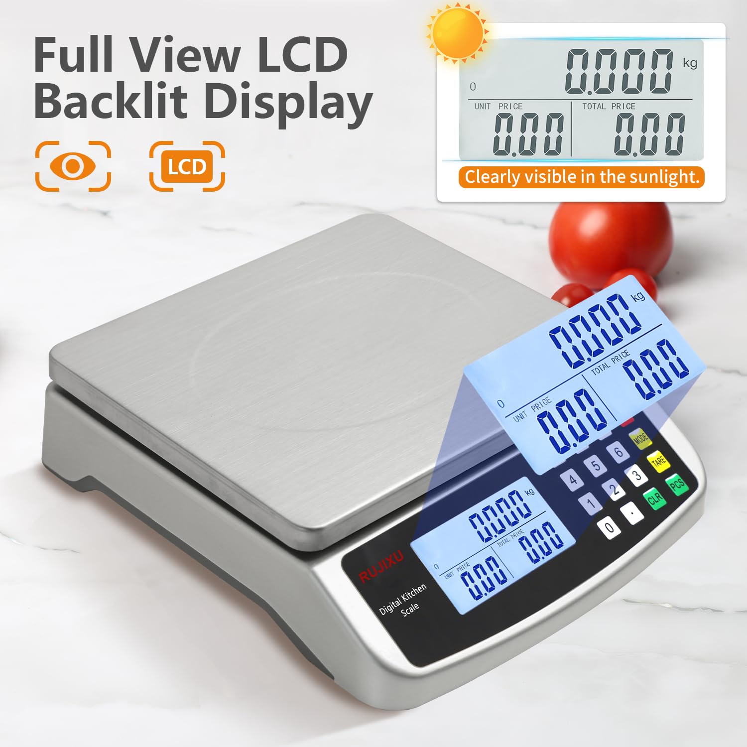 RUJIXU Food Scale unit conversion enables quick unit switching