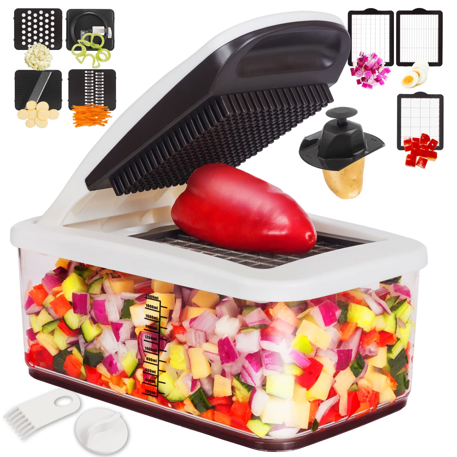 RüK chopper with six stainless blades for fast chopping and grating