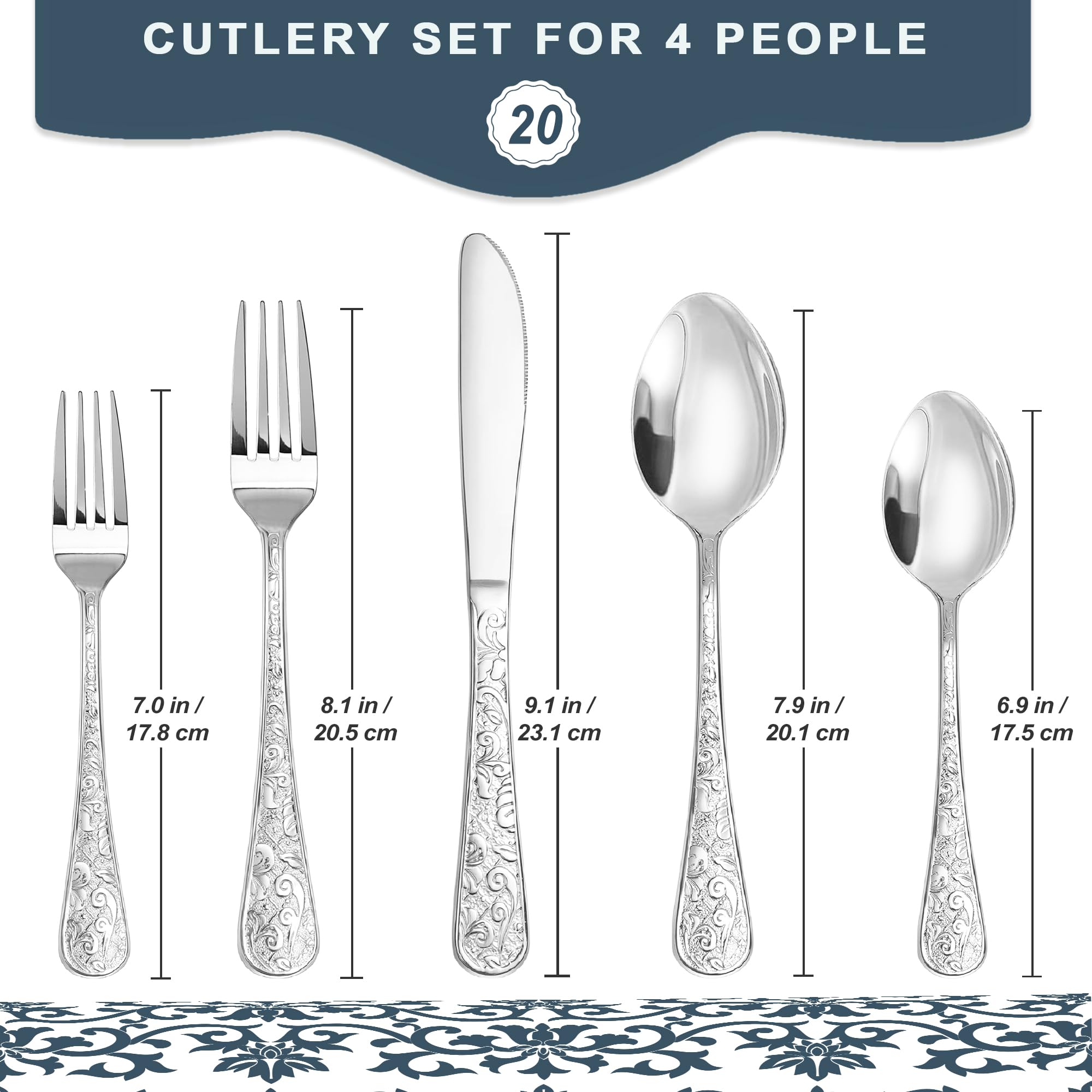Runfly handle features laser-etched floral pattern for elegance.
