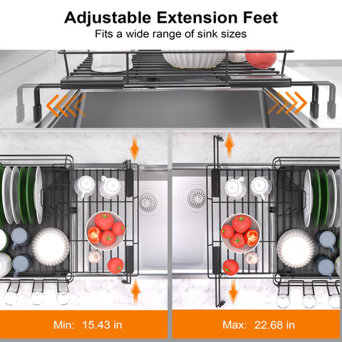 Runnatal expandable feet fit different sinks securely and protect surfaces
