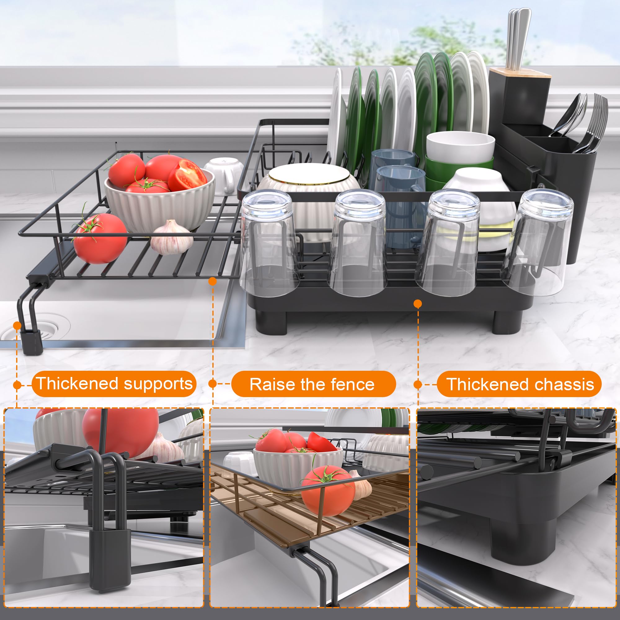 Runnatal sturdy frame resists rust for long-lasting counter storage