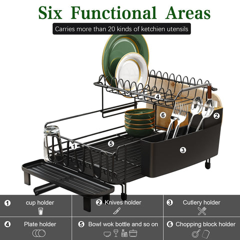Runnatal drainage with adjustable outlet channels water back to the sink.