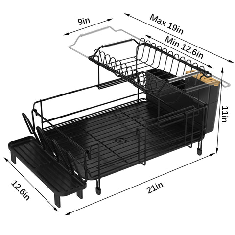 Runnatal large-capacity dish rack keeps plates and cups organized on the counter.