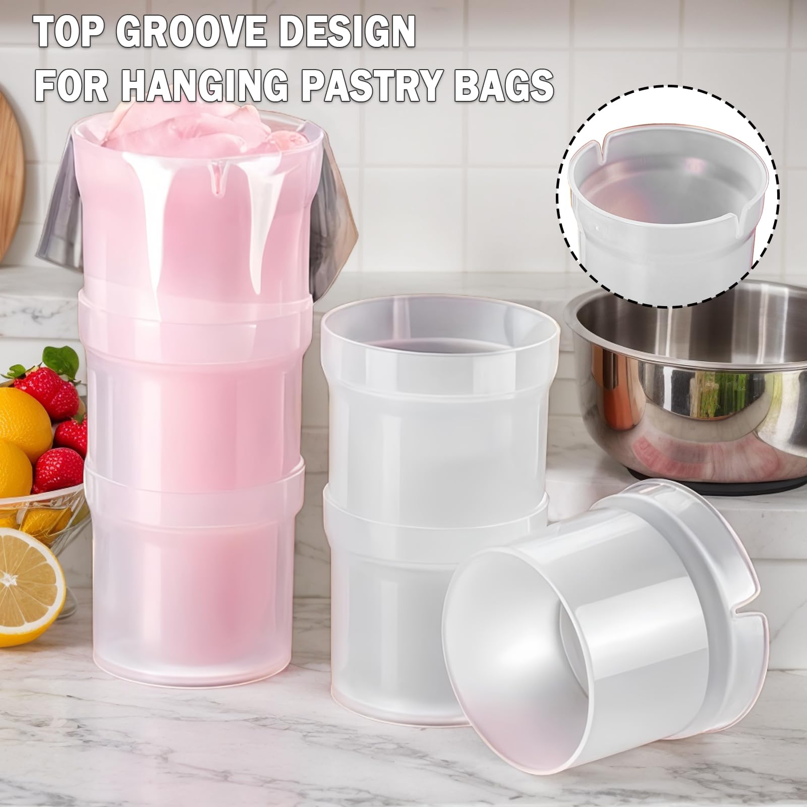 Runspich pastry bag holder stand assembled for quick setup and storage