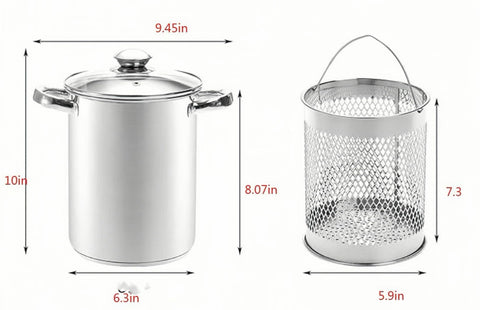 RUNZI pot close-up of stainless steel cooking surface with starburst finish