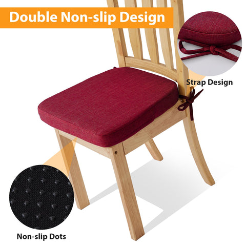 Ruqmuis cushions with adjustable ties for secure attachment