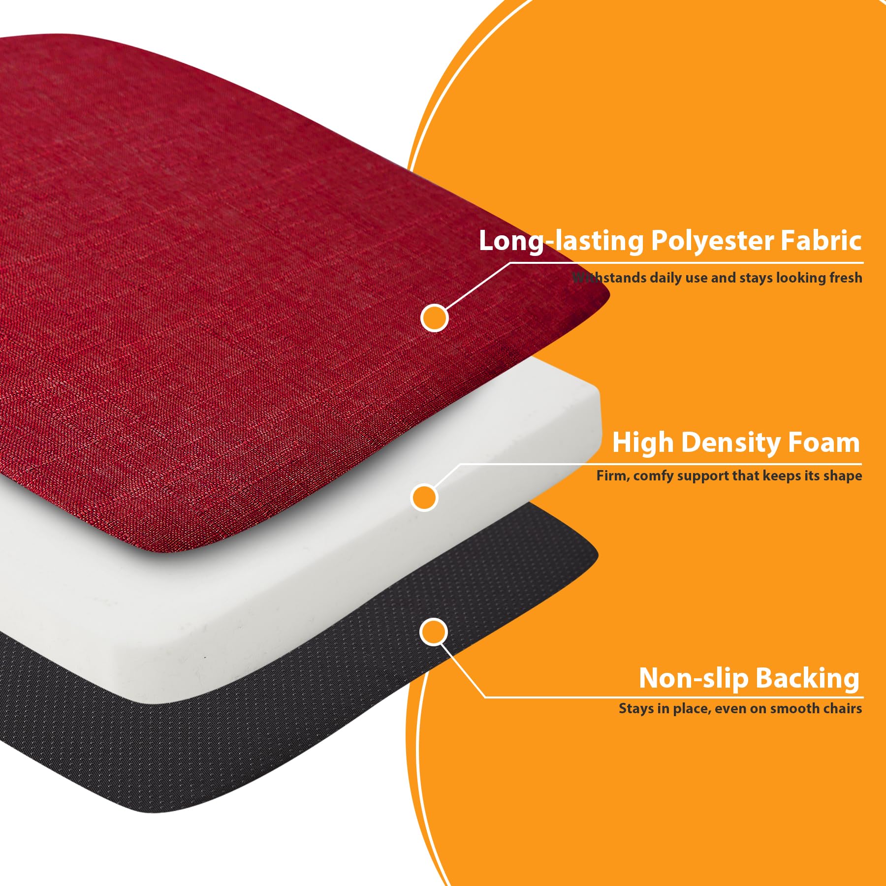 Close-up of Ruqmuis fabric on chair cushions showing durable polyester cover