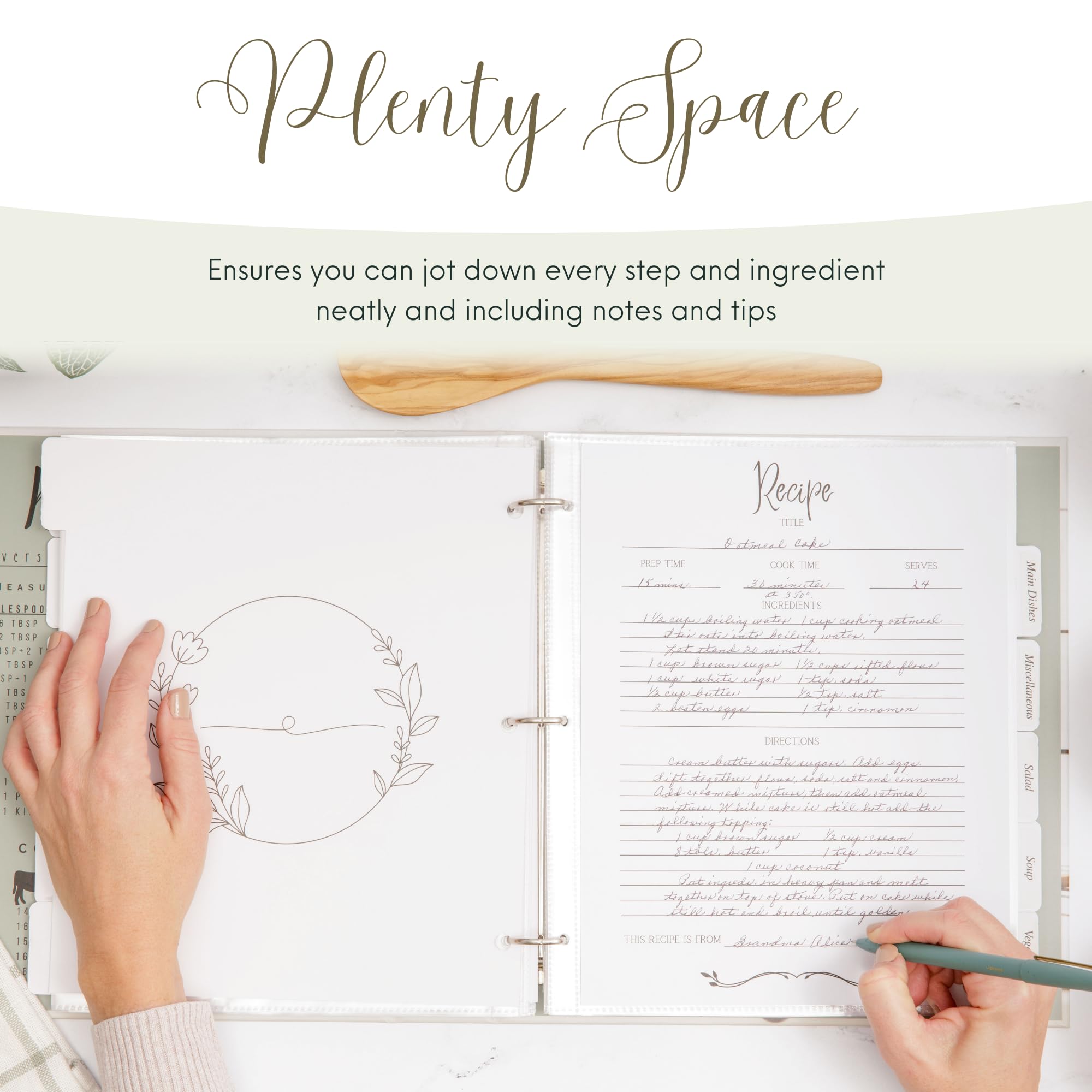 Rural Roots Mercantile 3-ring binder keeps kitchen notes organized and accessible