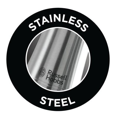 Russell Hobbs base light illuminates seasoning for precise dosing during cooking.