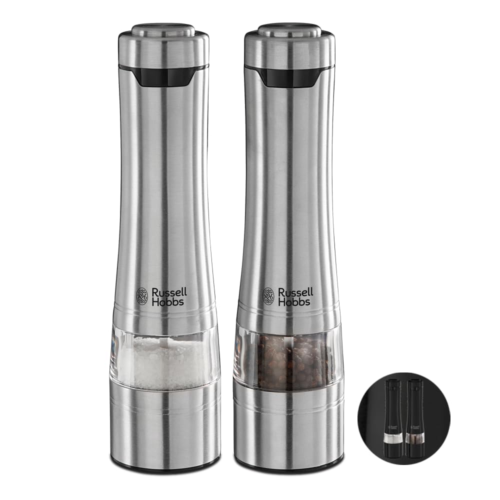 Russell Hobbs 23460-56 table setup showcasing elegant stainless grinders for everyday seasoning.