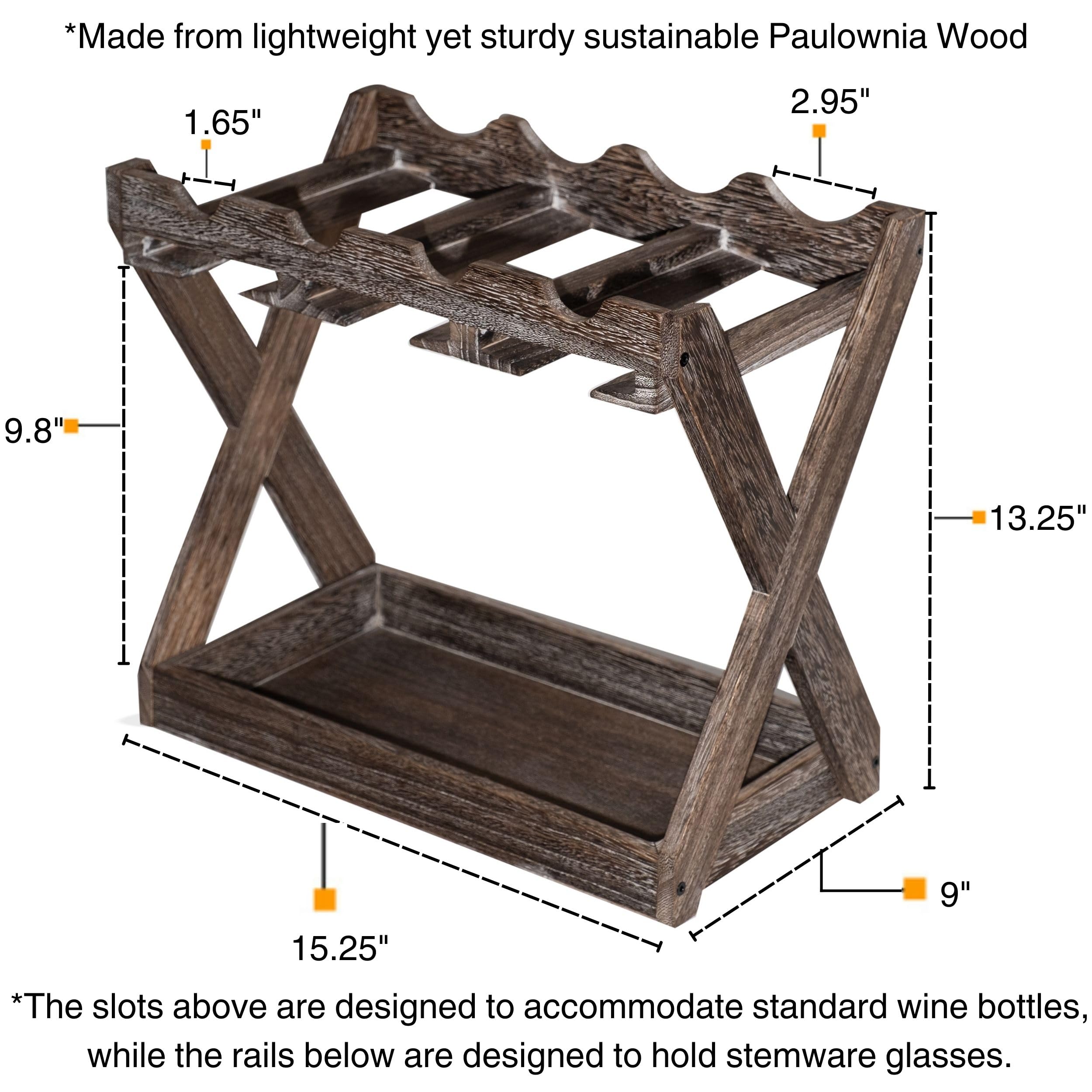 Rustic State cava wine rack dimensions convey space-saving setup.