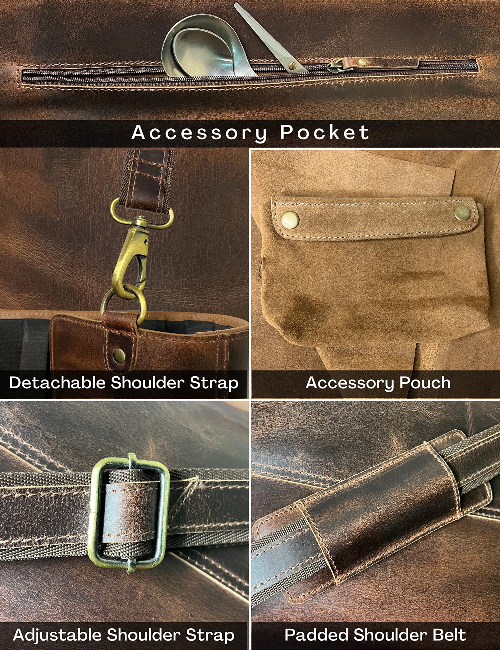 Rustic Town knife roll with adjustable strap for comfortable carrying on the go