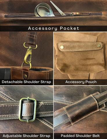 Rustic Town knife roll with adjustable strap for comfortable carrying on the go