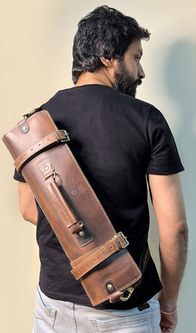 Rustic Town knife roll with a zippered pouch for accessories and extras