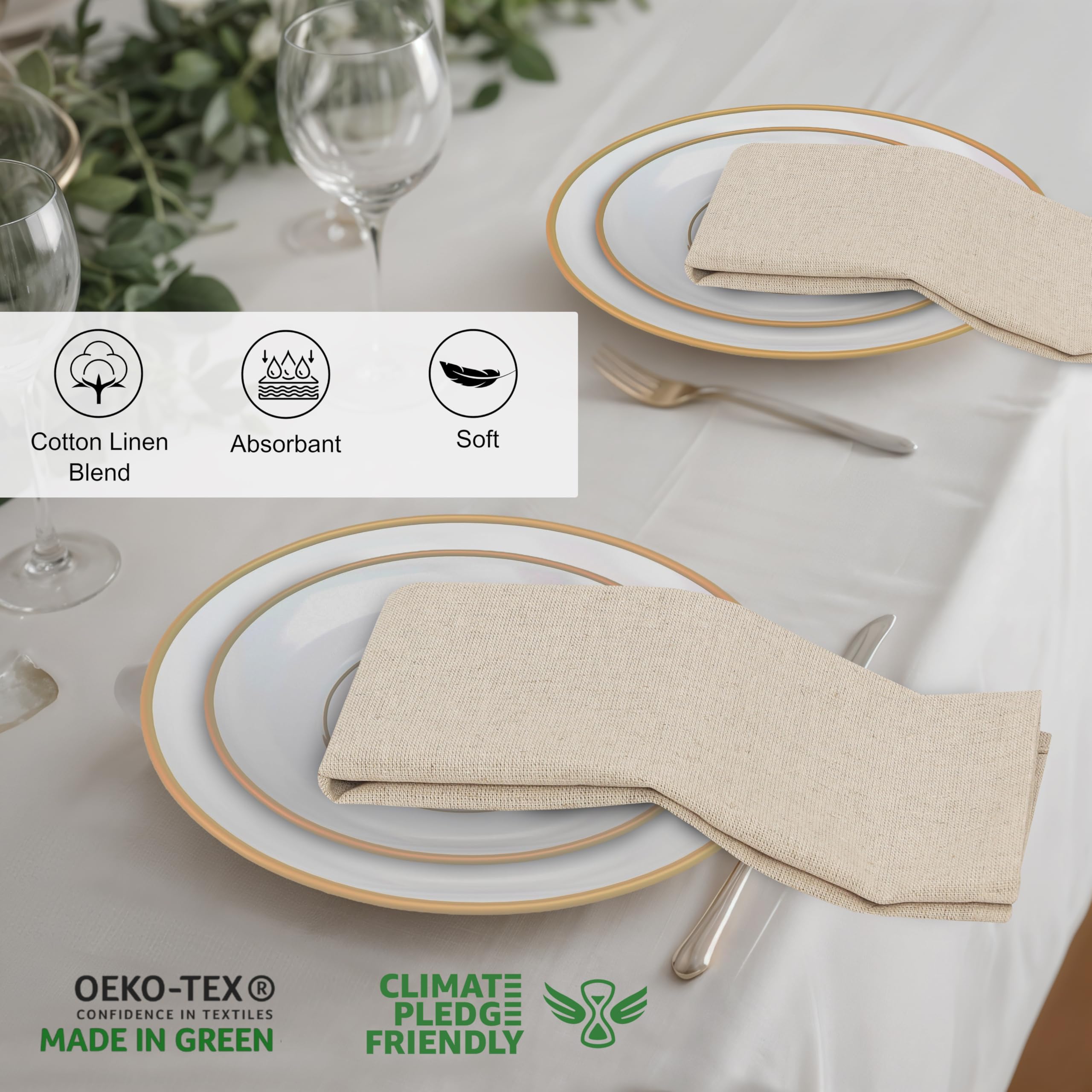 Ruvanti cotton linen blend napkins on a table for everyday elegance