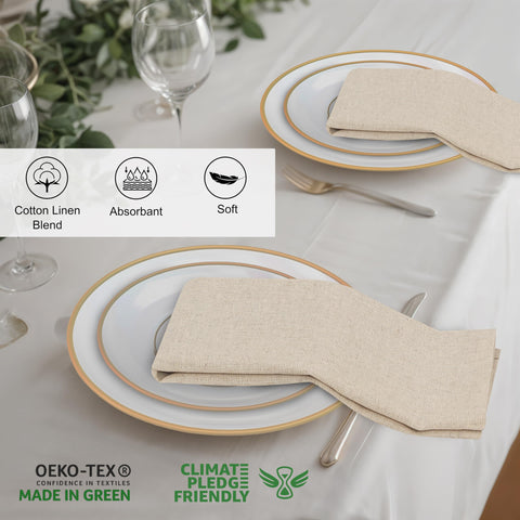 Ruvanti cotton linen blend napkins on a table for everyday elegance