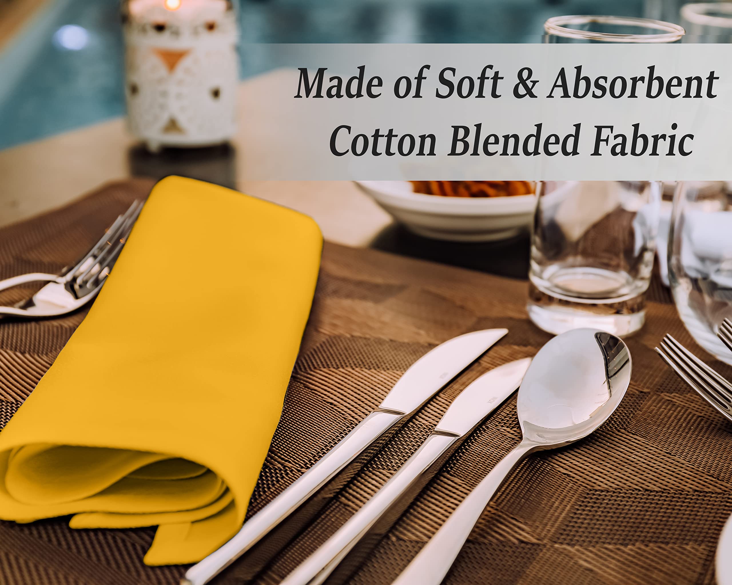 Ruvanti hotel and wedding mustard napkins ready for events