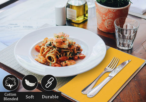 Ruvanti 12-piece mustard napkin set ideal for banquets