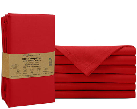 Ruvanti napkins 18x18 inch coverage for standard place settings.