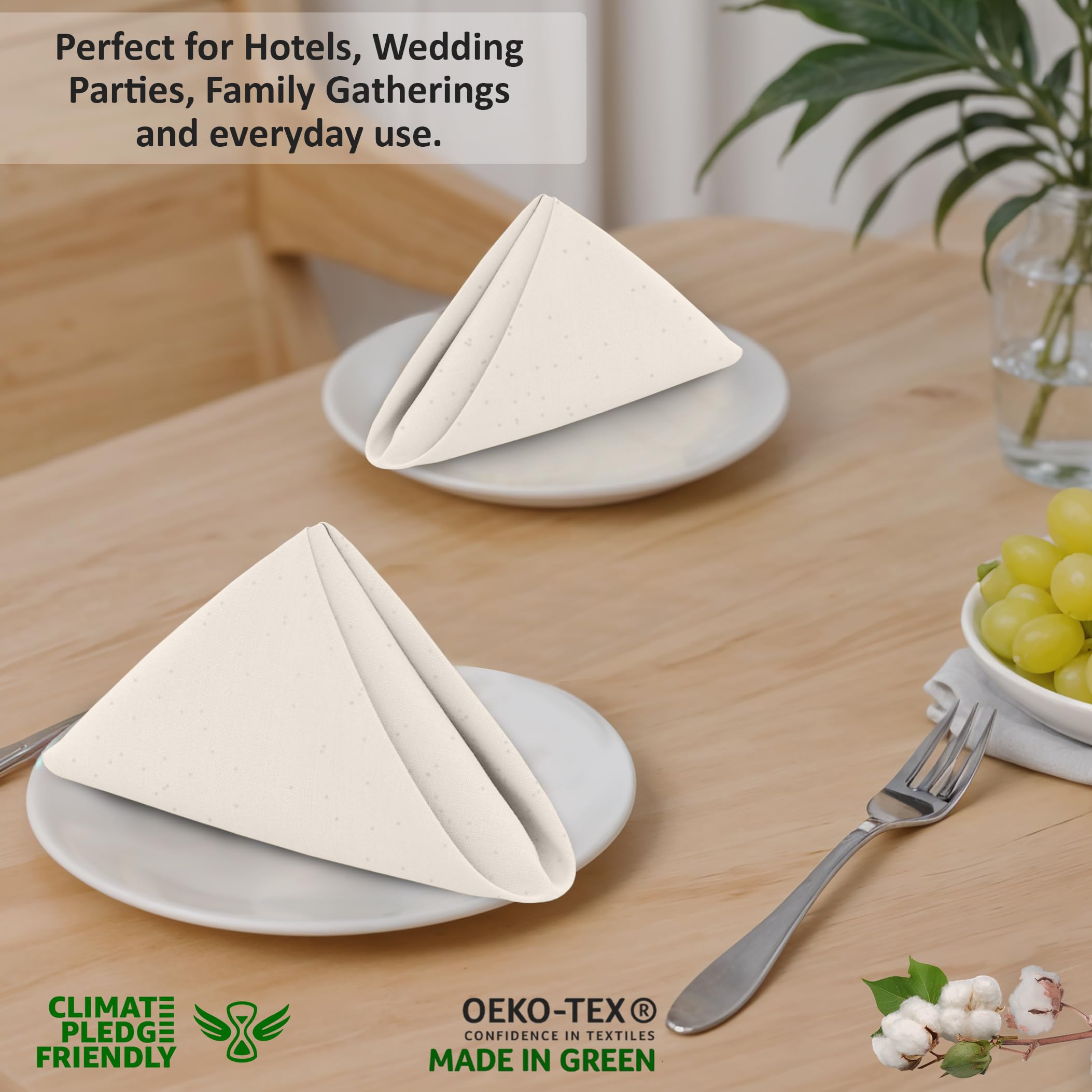 Ruvanti napkins in hotel dining setting representing professional-grade service.