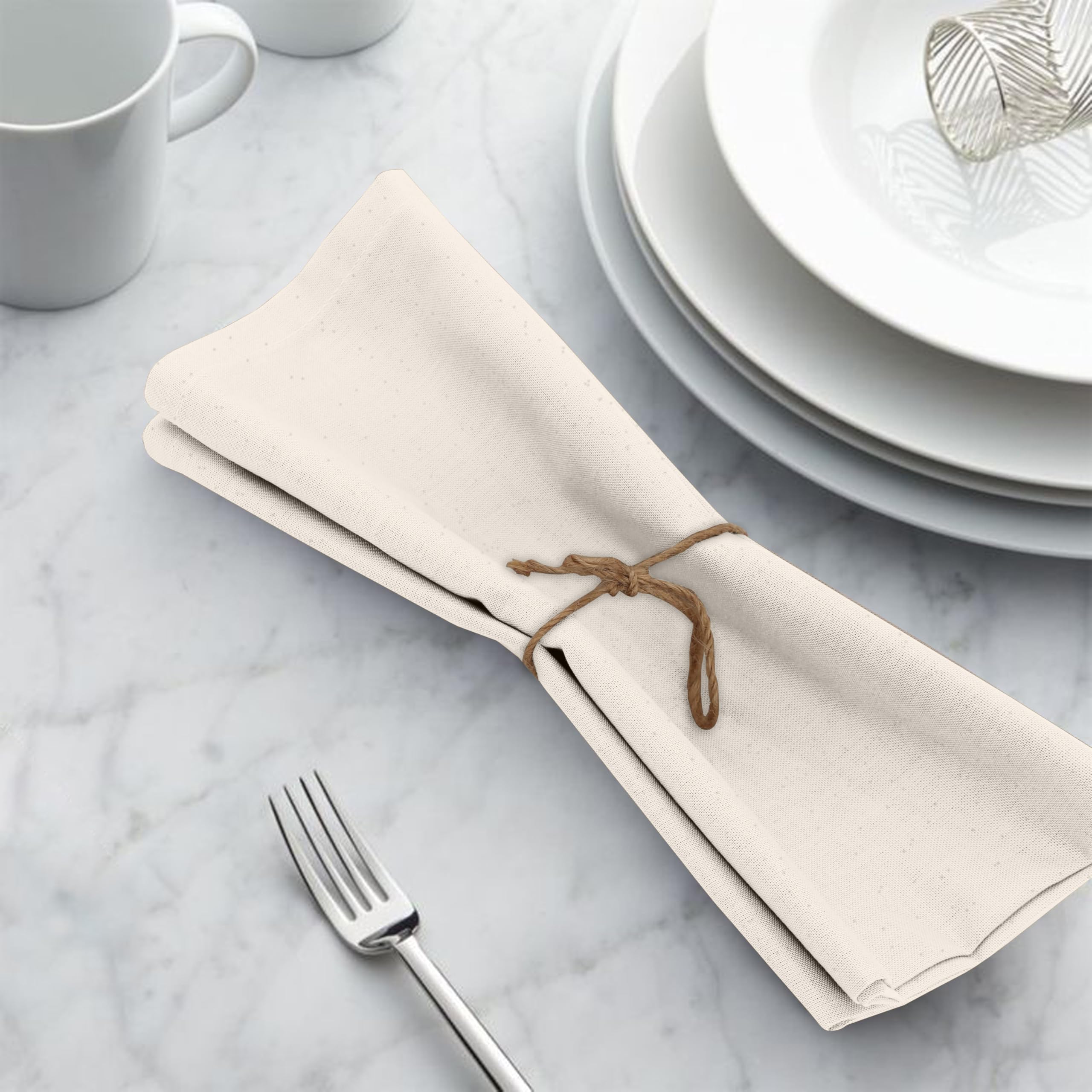 Ruvanti napkins with secure hems and stitching indicating long-lasting quality.