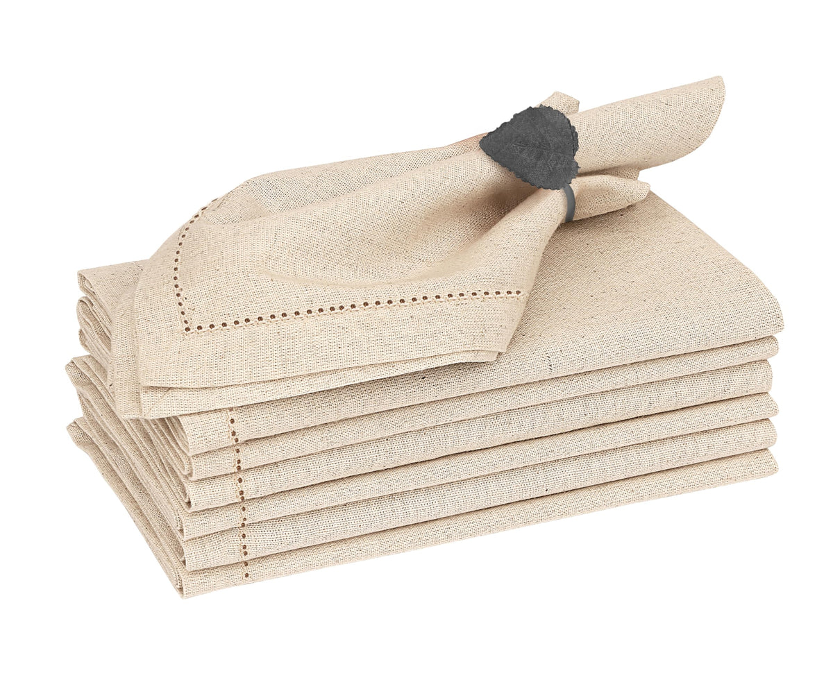 Ruvanti premium linen napkins set of six, full view on table for elegant dining