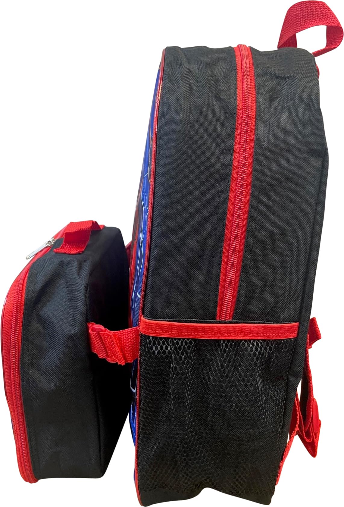 Ruz Spider-Man backpack stitching detail shows durability.