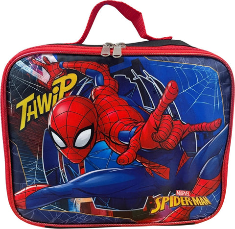 Ruz Spider-Man lunch box open showing interior space.