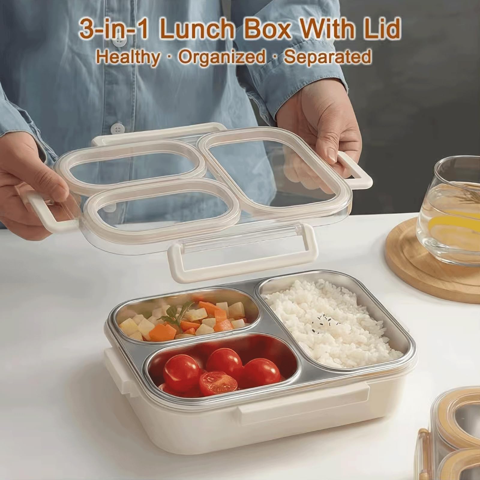 RVPYK leakproof seal on bento box prevents spills during transport.