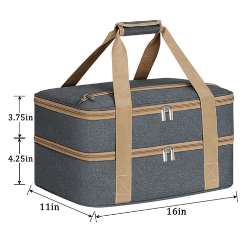 Insulated interior lining preserves temperature for hours