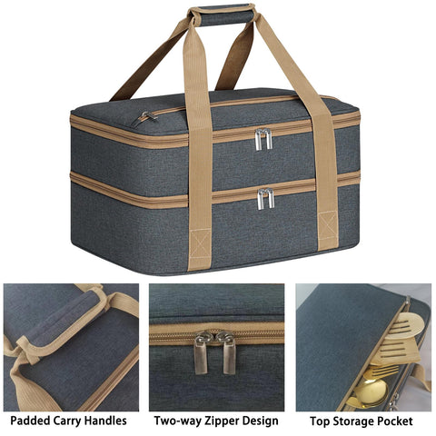 Two-way zipper design eases access and minimizes spills