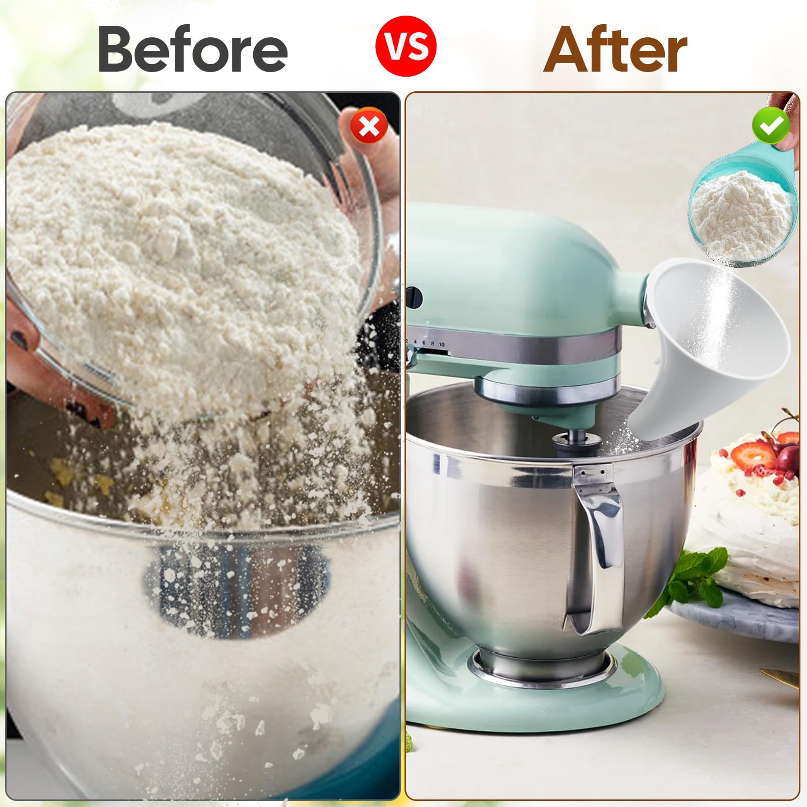 RWIXR flour funnel with angled design for smooth ingredient delivery