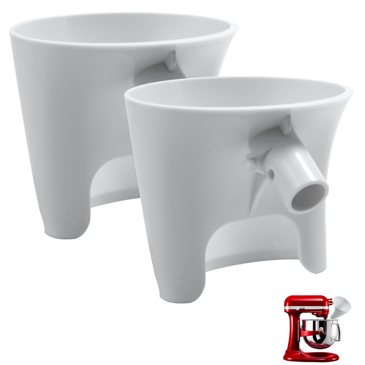 RWIXR flour funnel front view guiding precise pours for a cleaner kitchen