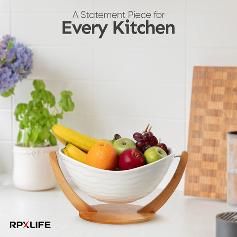 RPXLIFE pedestal fruit bowl decor for table or island centerpiece.