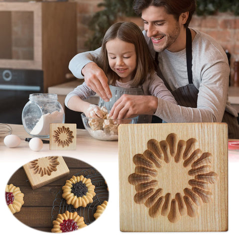 Ryetaga DIY biscuit mold beech wood for versatile shaping and durable use