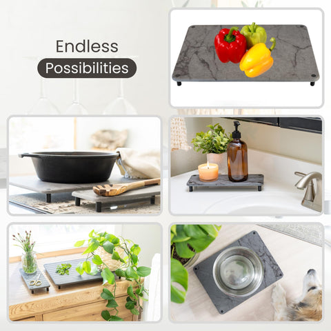 RYMA Home diatomaceous-earth-drying-mat-vegetables dries washed vegetables neatly.