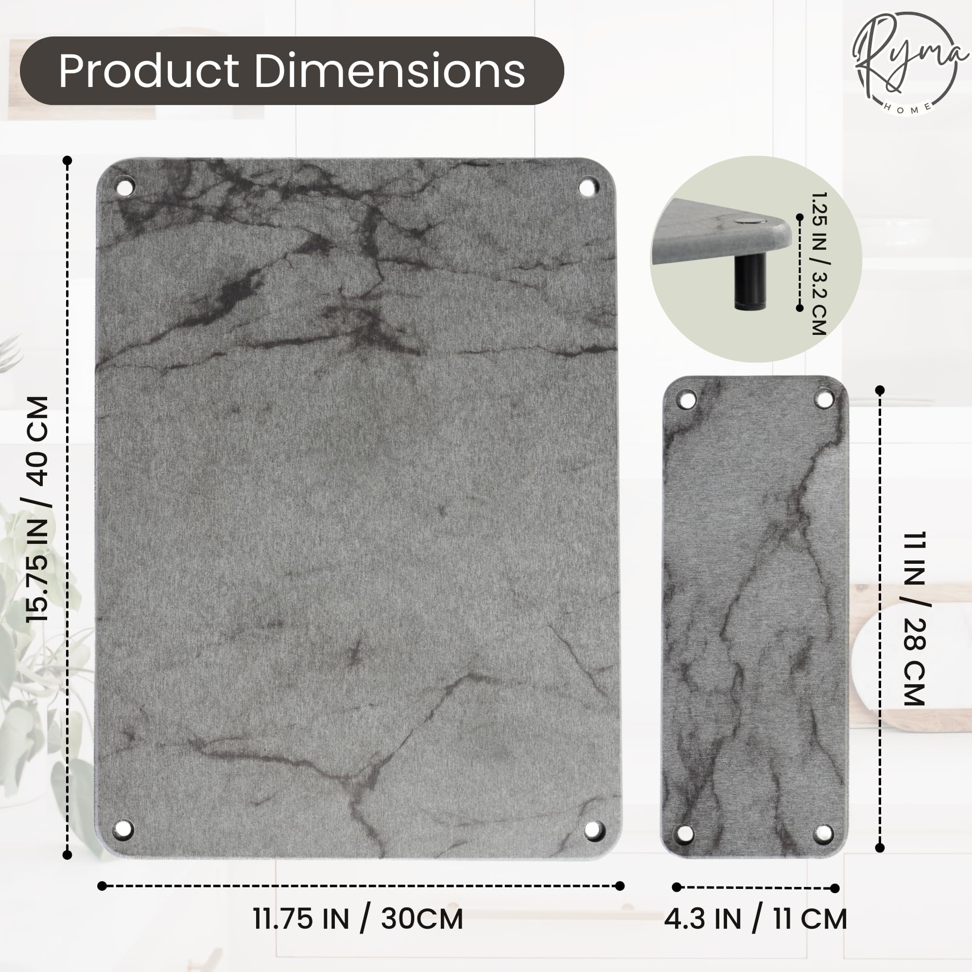 RYMA Home stone-drying-mat-pet-bowl protects floors while pet bowls rest.