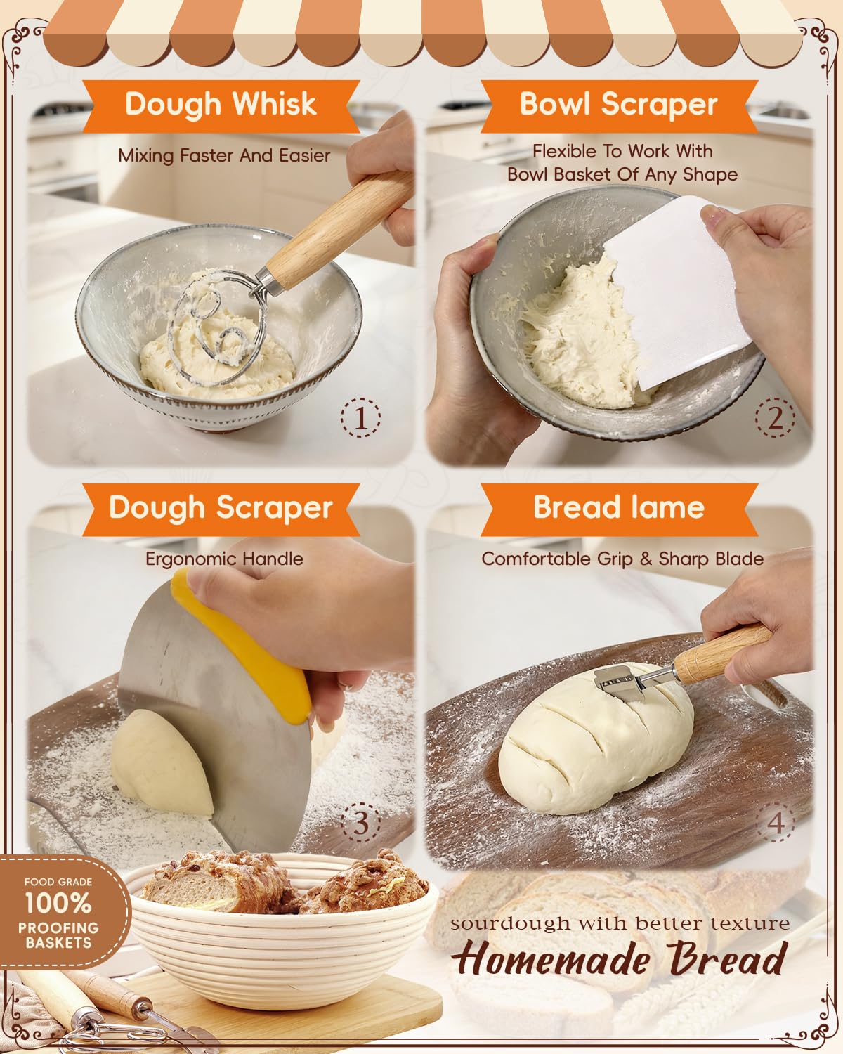 RYMTOX dough whisk blends ingredients without overworking dough