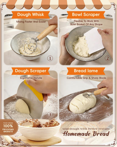 RYMTOX dough whisk blends ingredients without overworking dough