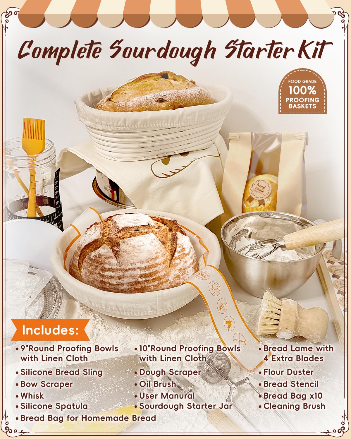 RYMTOX oval proofing basket with spiral pattern aids dough handling