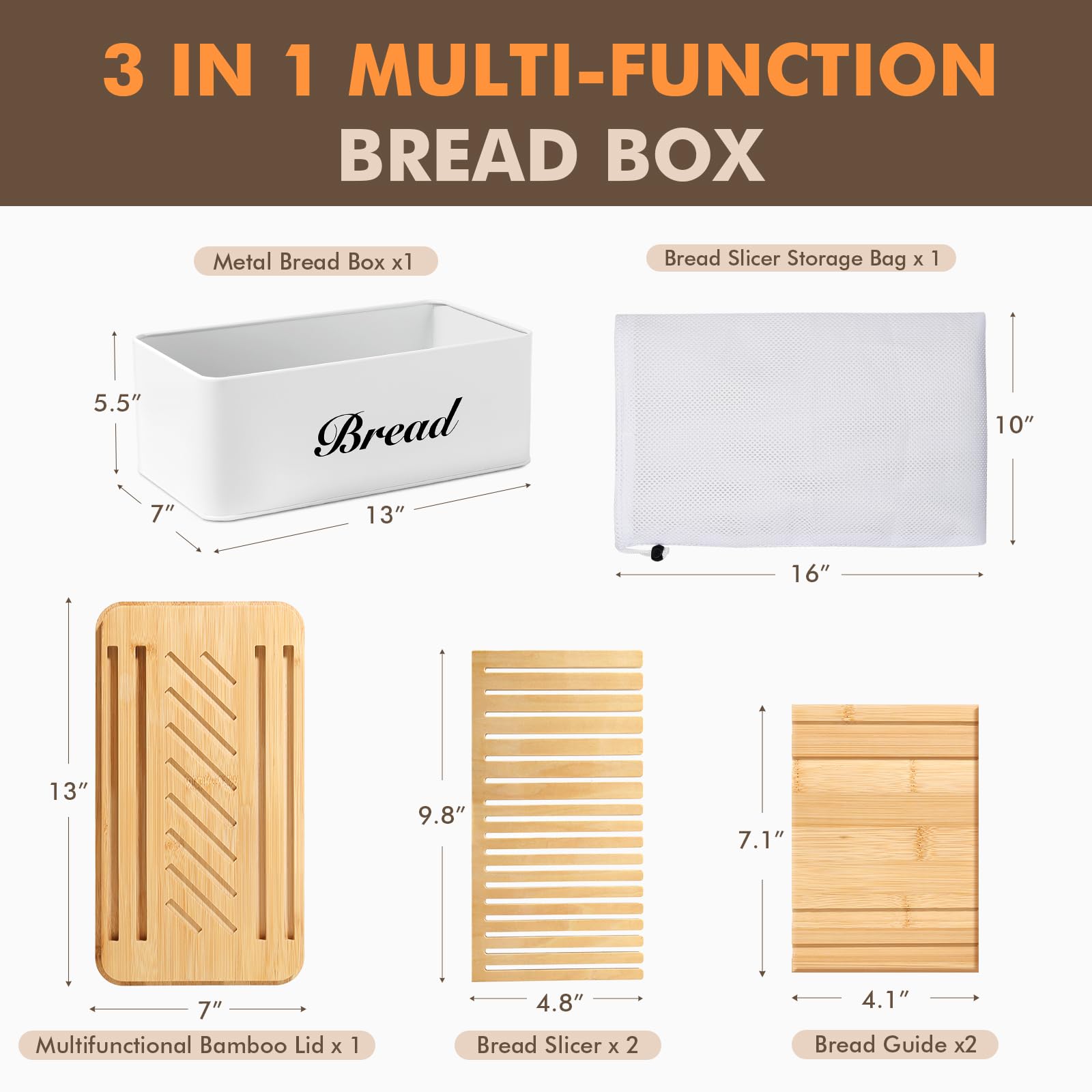 RYTOXILO bamboo lid multifunction as bread tray and slicer
