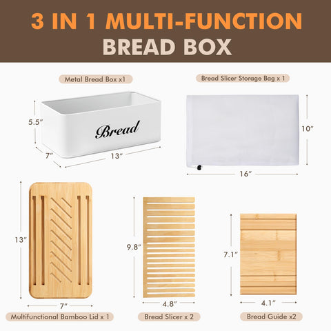RYTOXILO bamboo lid multifunction as bread tray and slicer