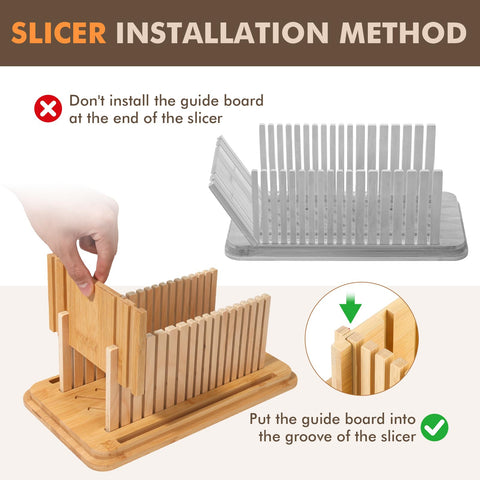 Slicing guide ensures even slices for homemade loaves